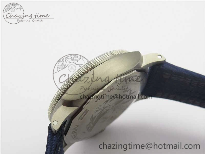 PAM985 Mike Horn Submersible VSF 1:1 Best Edition Black Dial on Blue Nylon Strap P.9010 Clone