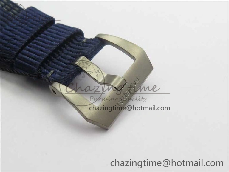 PAM985 Mike Horn Submersible VSF 1:1 Best Edition Black Dial on Blue Nylon Strap P.9010 Clone