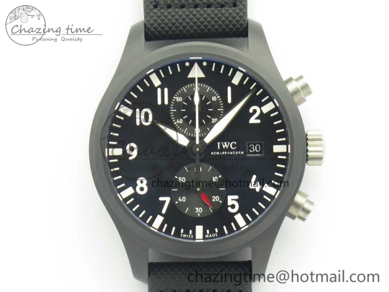 PILOT IW389001 ZF 1:1 Best Edition Ceramic Case Black Dial on Nylon Strap A7750 (Same Function As Genuine)
