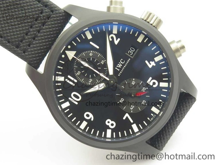 PILOT IW389001 ZF 1:1 Best Edition Ceramic Case Black Dial on Nylon Strap A7750 (Same Function As Genuine)