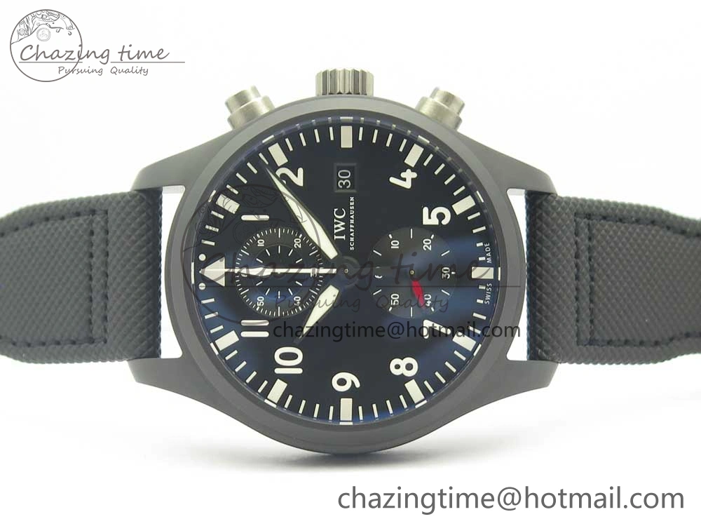 PILOT IW389001 ZF 1:1 Best Edition Ceramic Case Black Dial on Nylon Strap A7750 (Same Function As Genuine)