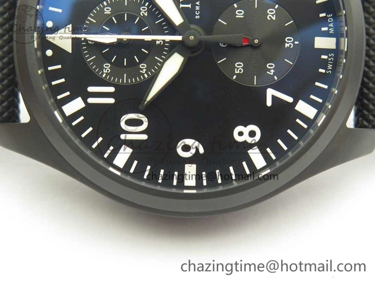 PILOT IW389001 ZF 1:1 Best Edition Ceramic Case Black Dial on Nylon Strap A7750 (Same Function As Genuine)