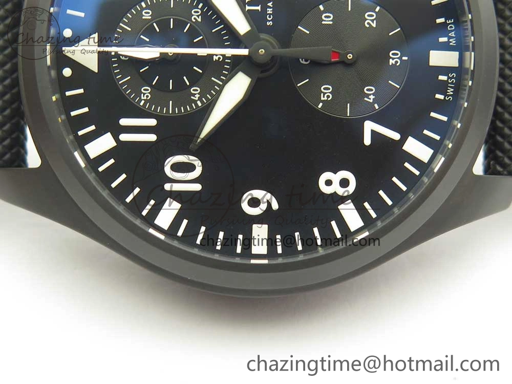 PILOT IW389001 ZF 1:1 Best Edition Ceramic Case Black Dial on Nylon Strap A7750 (Same Function As Genuine)