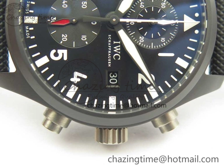 PILOT IW389001 ZF 1:1 Best Edition Ceramic Case Black Dial on Nylon Strap A7750 (Same Function As Genuine)