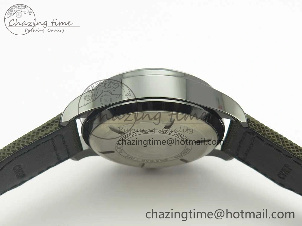 PILOT IW389001 ZF 1:1 Best Edition Ceramic Case Green Dial on Green Nylon Strap A7750 (Function Same As Genuine)