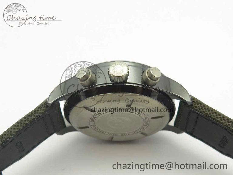 PILOT IW389001 ZF 1:1 Best Edition Ceramic Case Green Dial on Green Nylon Strap A7750 (Function Same As Genuine)