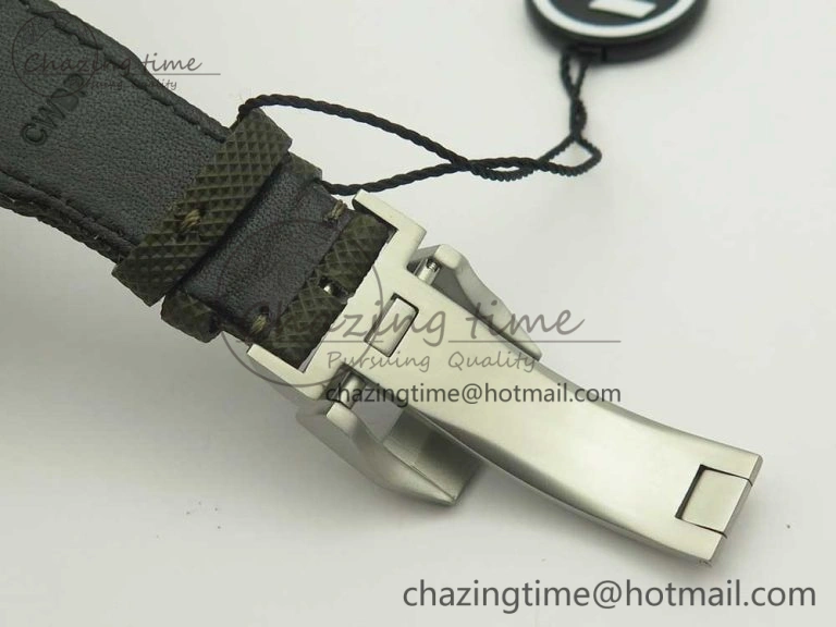 PILOT IW389001 ZF 1:1 Best Edition Ceramic Case Green Dial on Green Nylon Strap A7750 (Function Same As Genuine)