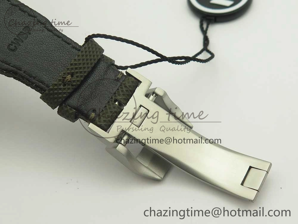 PILOT IW389001 ZF 1:1 Best Edition Ceramic Case Green Dial on Green Nylon Strap A7750 (Function Same As Genuine)