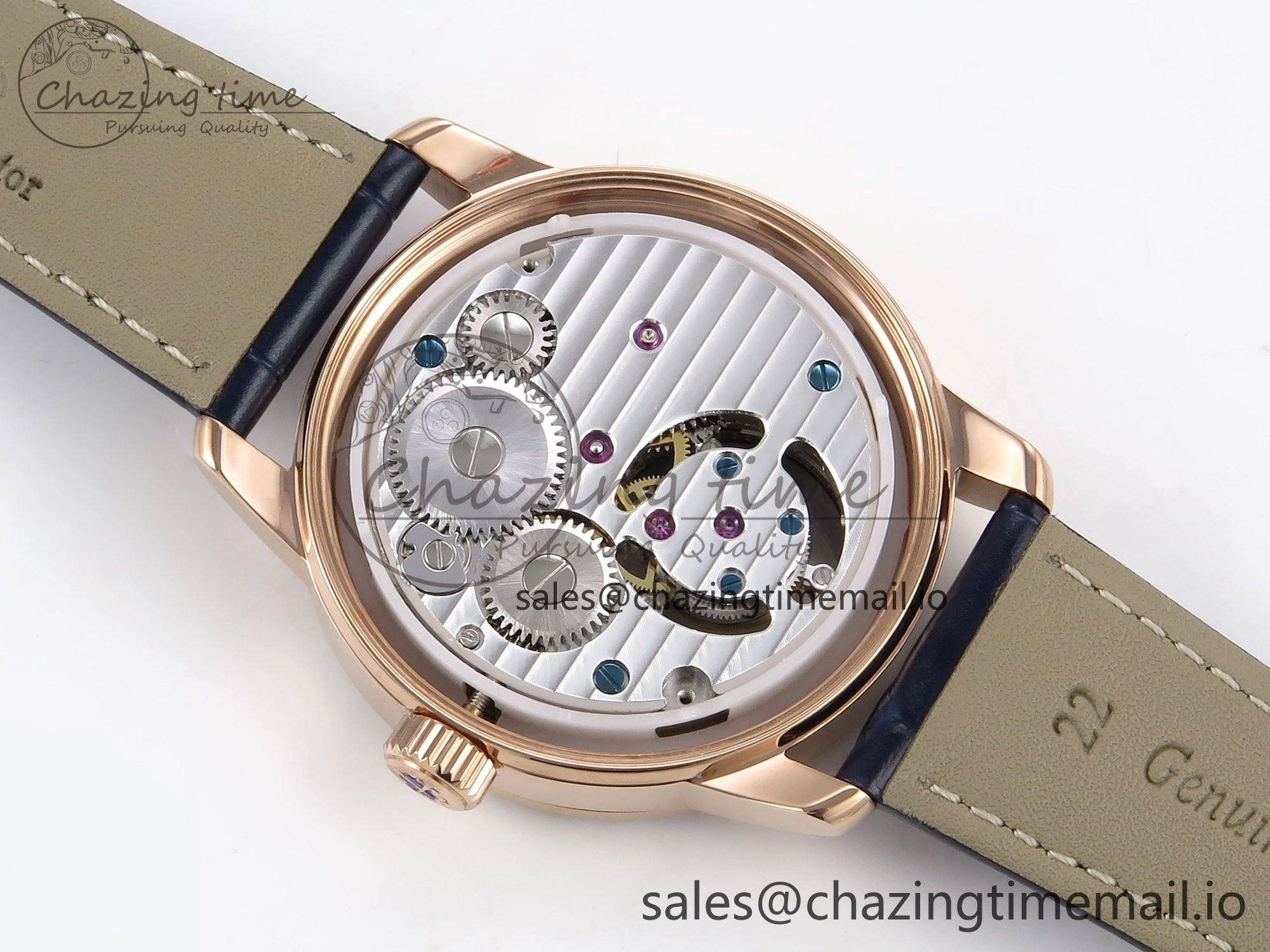 PP Tourbillon RG Diamonds Bezel RMSF Edition Black Starry Dial on Blue Leather Strap