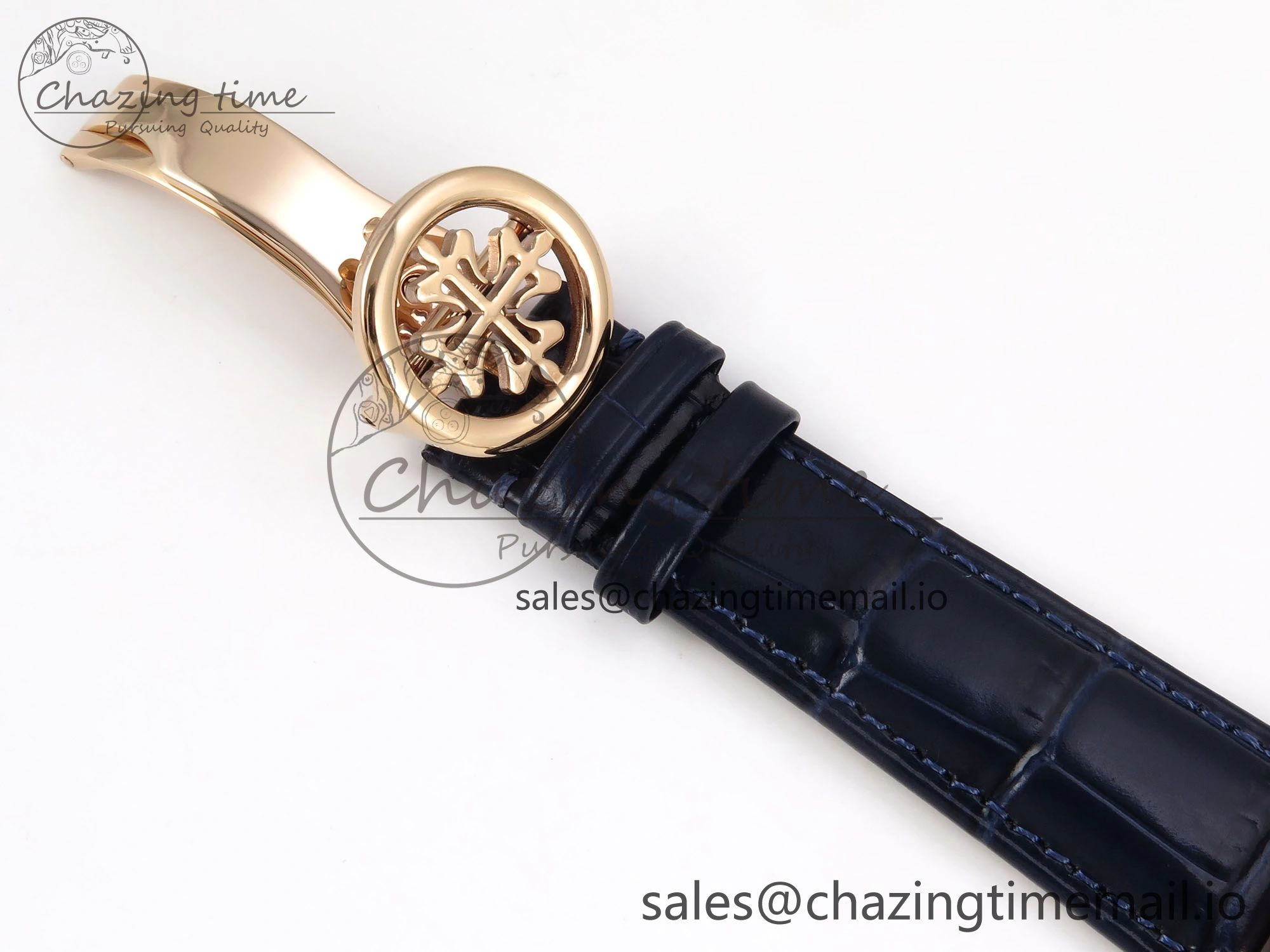 PP Tourbillon RG Diamonds Bezel RMSF Edition Black Starry Dial on Blue Leather Strap