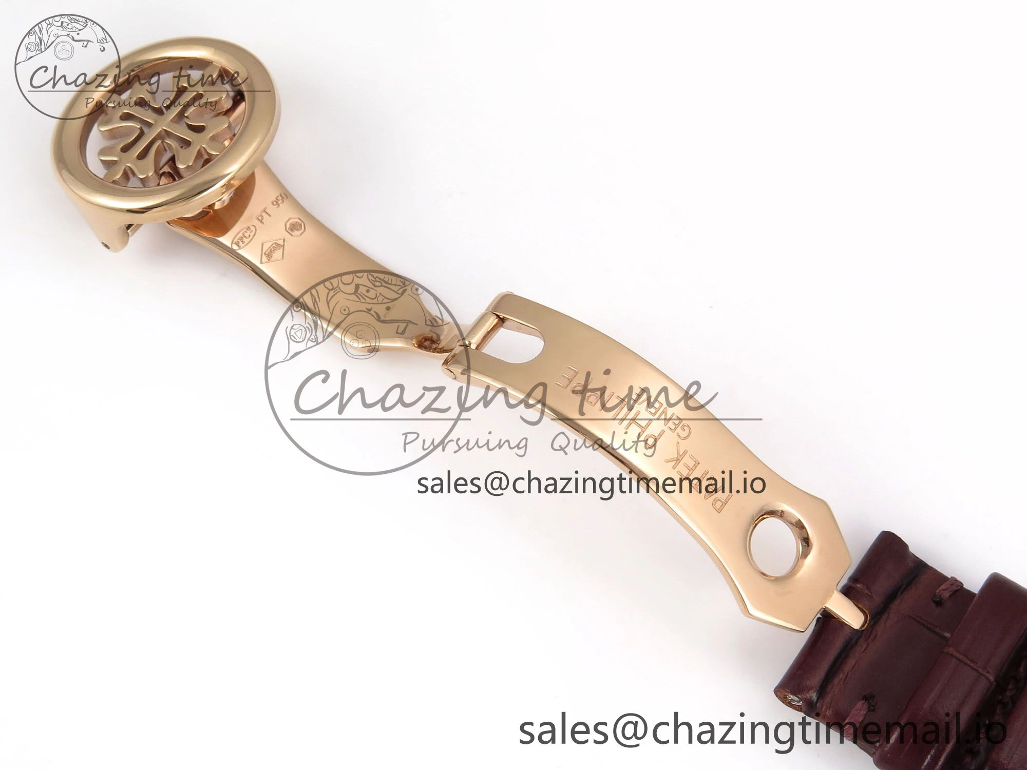 PP Tourbillon RG Diamonds Bezel RMSF Edition White Dial on Brown Leather Strap