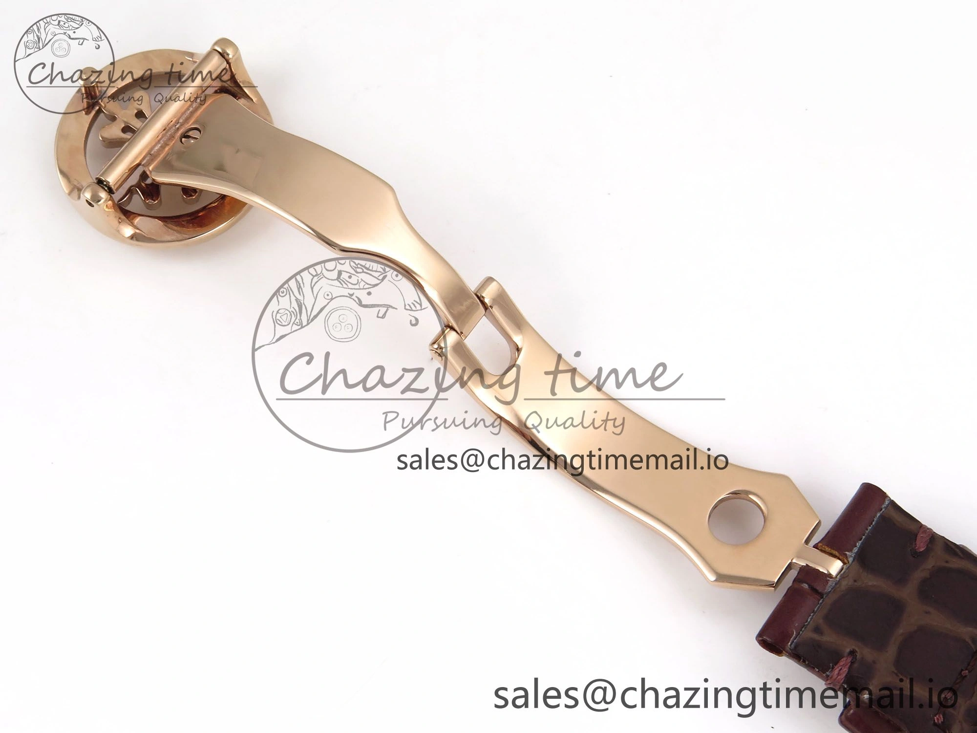 PP Tourbillon RG Diamonds Bezel RMSF Edition White Dial on Brown Leather Strap