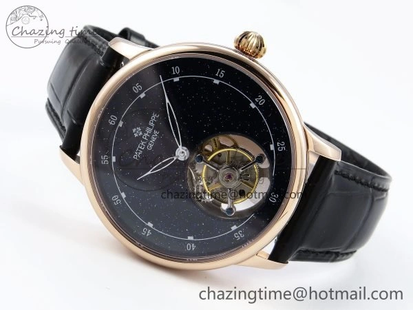 PP Tourbillon RG RMSF Edition Blue Dial on Blue Leather Strap