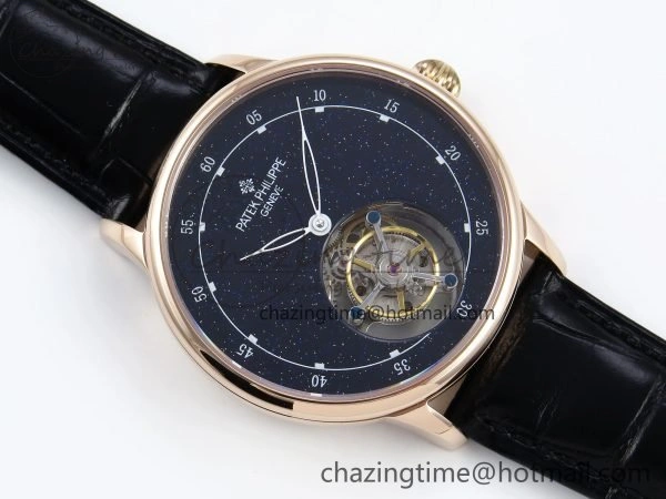 PP Tourbillon RG RMSF Edition Blue Dial on Blue Leather Strap
