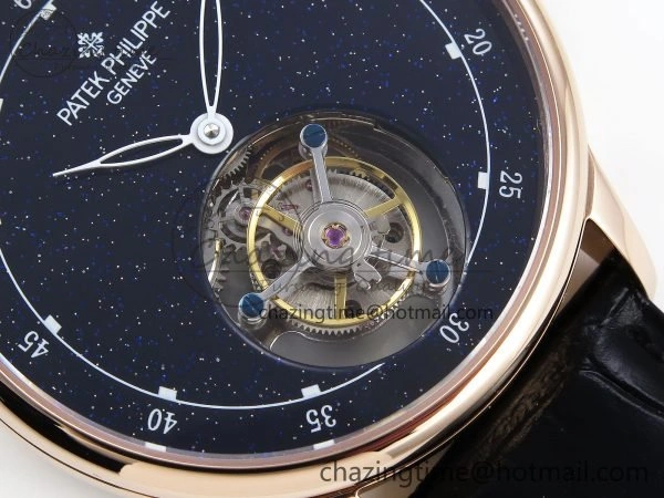 PP Tourbillon RG RMSF Edition Blue Dial on Blue Leather Strap