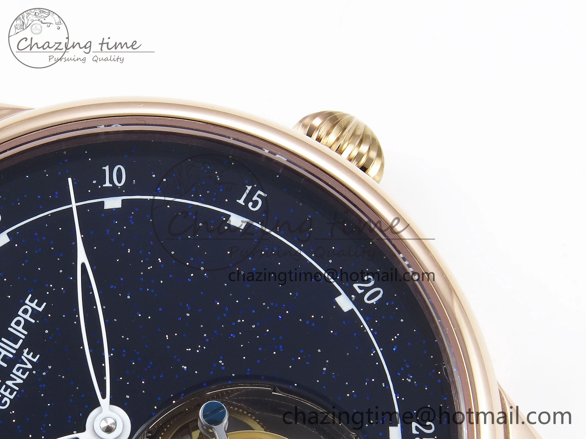 PP Tourbillon RG RMSF Edition Blue Dial on Blue Leather Strap