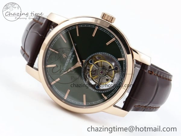 PP Tourbillon RG RMSF Edition Green Dial on Brown Leather Strap