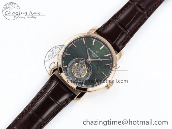 PP Tourbillon RG RMSF Edition Green Dial on Brown Leather Strap