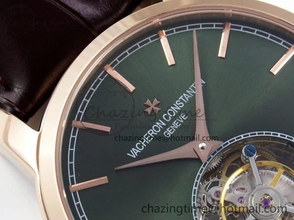 PP Tourbillon RG RMSF Edition Green Dial on Brown Leather Strap