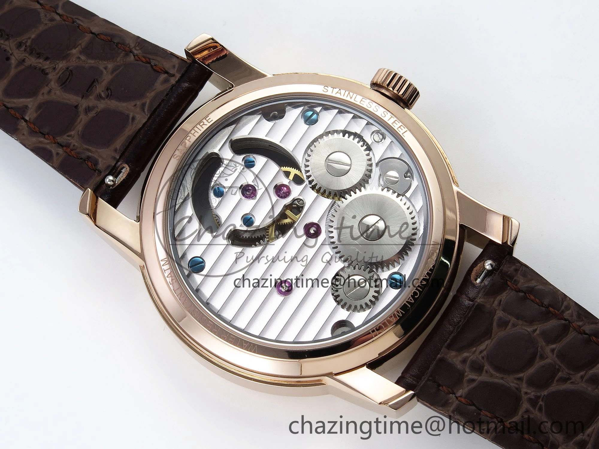 PP Tourbillon RG RMSF Edition Green Dial on Brown Leather Strap