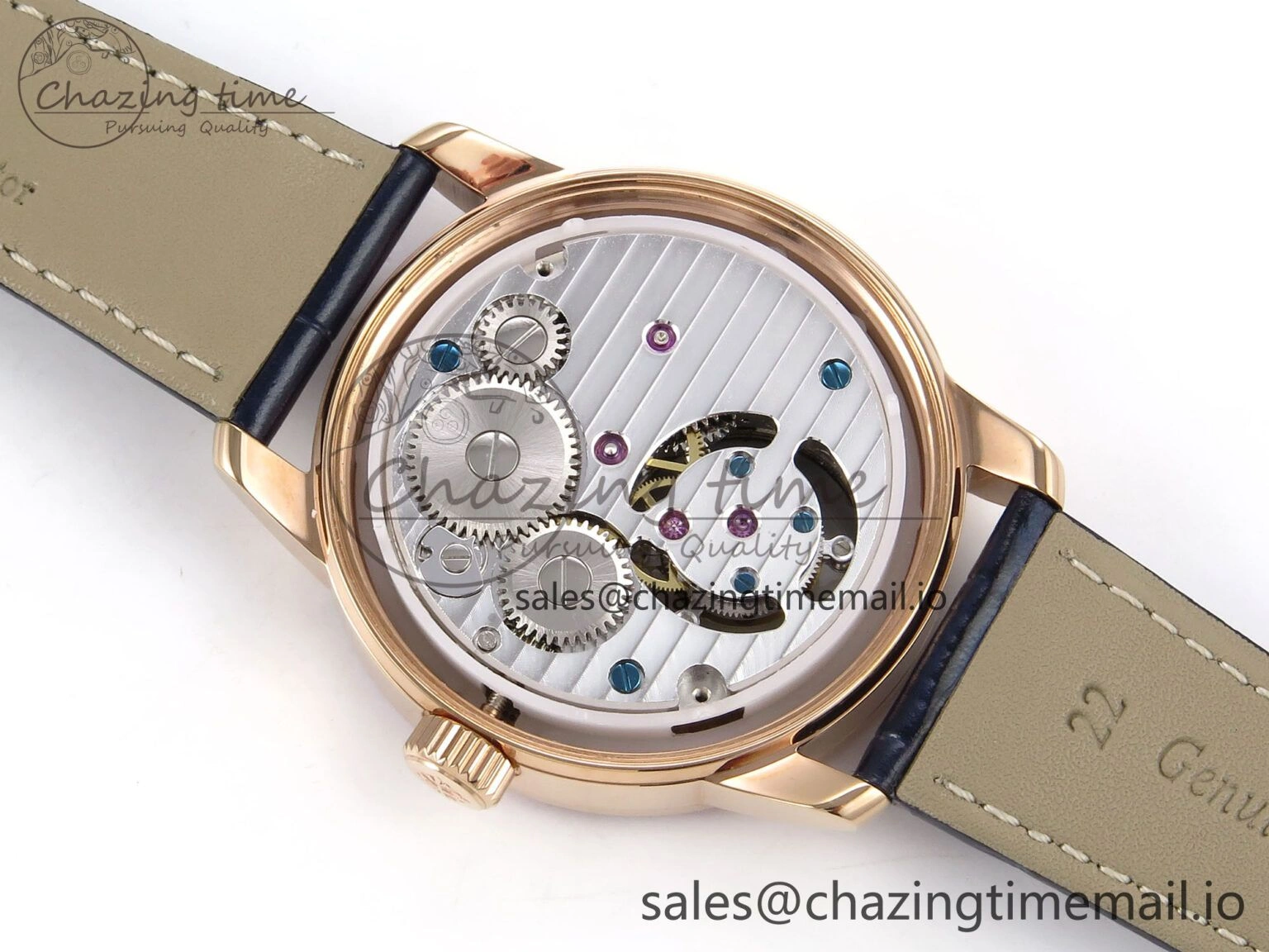 PP Tourbillon RG Rainbow Bezel RMSF Edition Black Starry Dial on Blue Leather Strap