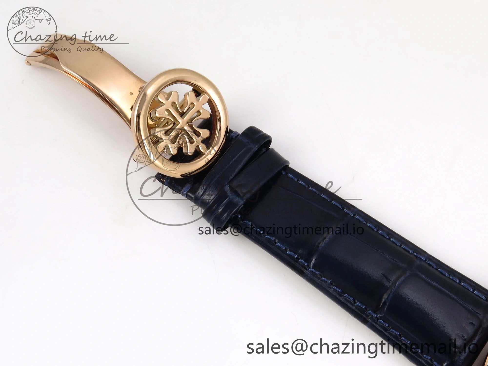 PP Tourbillon RG Rainbow Bezel RMSF Edition Black Starry Dial on Blue Leather Strap