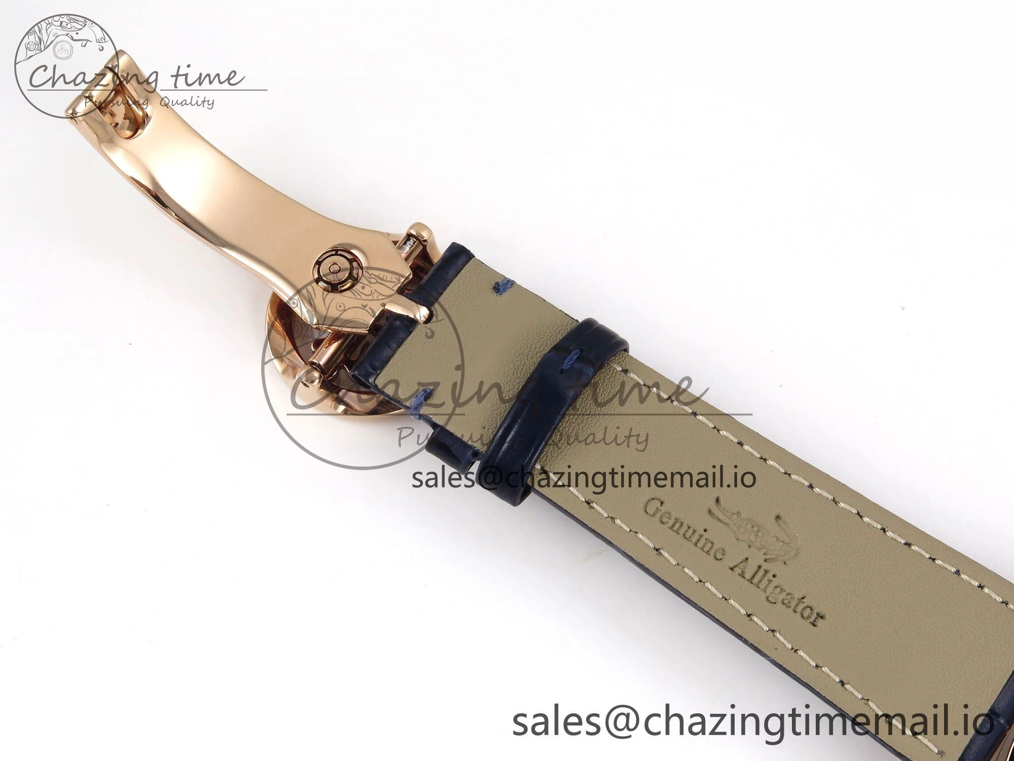 PP Tourbillon RG Texuted Bezel RMSF Edition Black Starry Dial on Blue Leather Strap