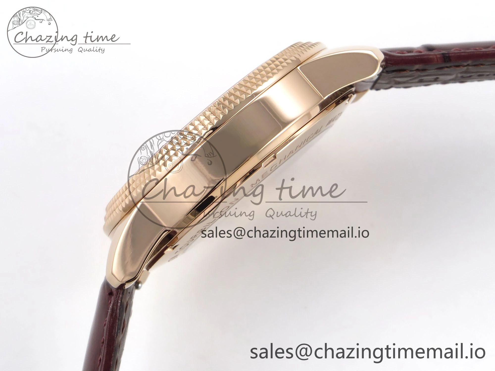 PP Tourbillon RG Texuted Bezel RMSF Edition White Dial on Brown Leather Strap