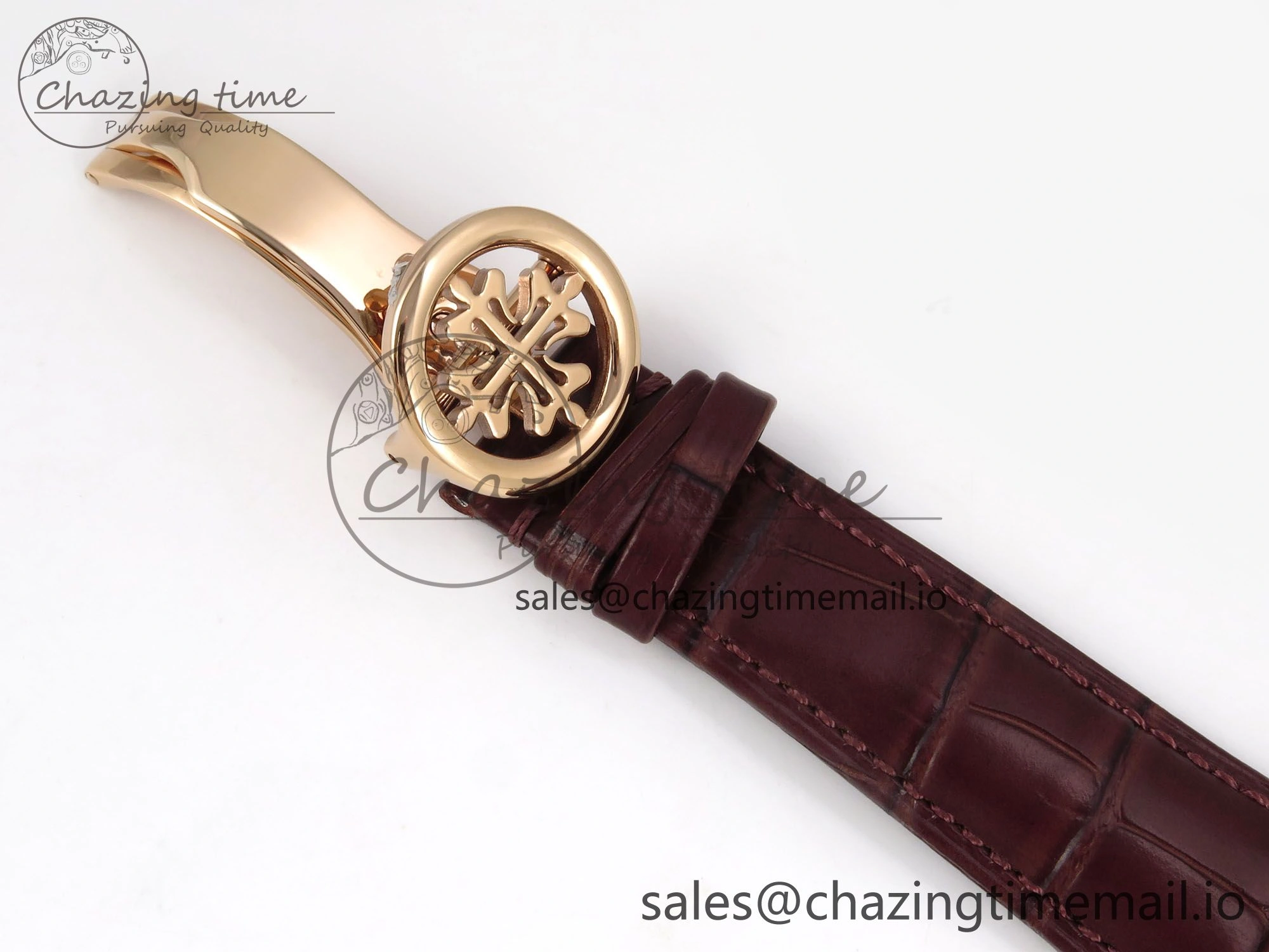 PP Tourbillon RG Texuted Bezel RMSF Edition White Dial on Brown Leather Strap