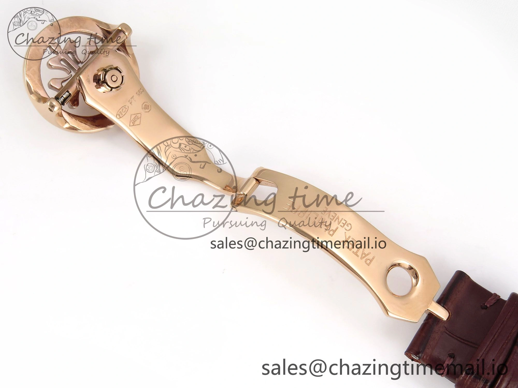 PP Tourbillon RG Texuted Bezel RMSF Edition White Dial on Brown Leather Strap