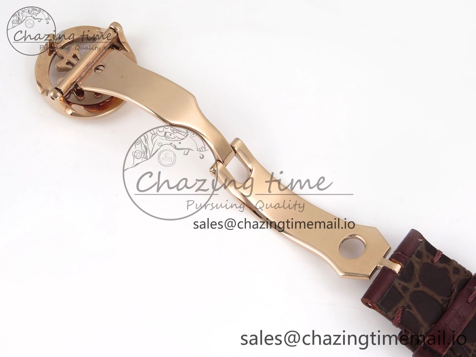 PP Tourbillon RG Texuted Bezel RMSF Edition White Dial on Brown Leather Strap