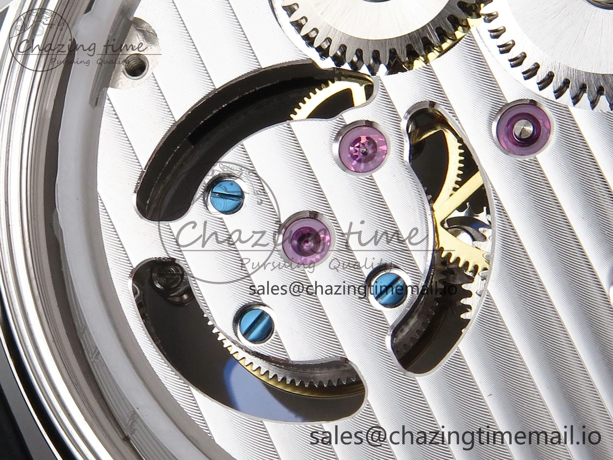 PP Tourbillon SS Diamonds Bezel RMSF Edition Black Starry Dial on Blue Leather Strap