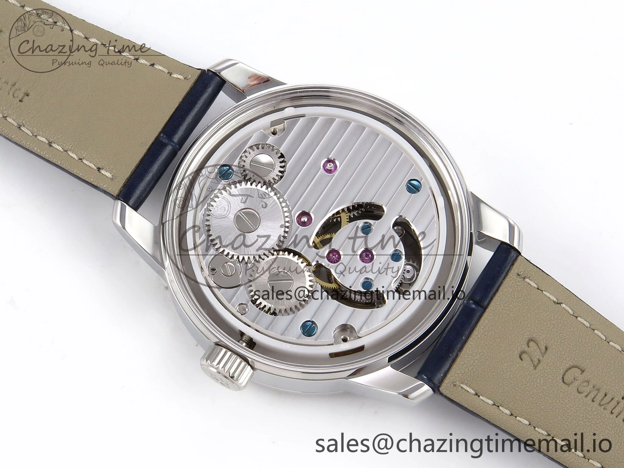 PP Tourbillon SS Diamonds Bezel RMSF Edition Black Starry Dial on Blue Leather Strap