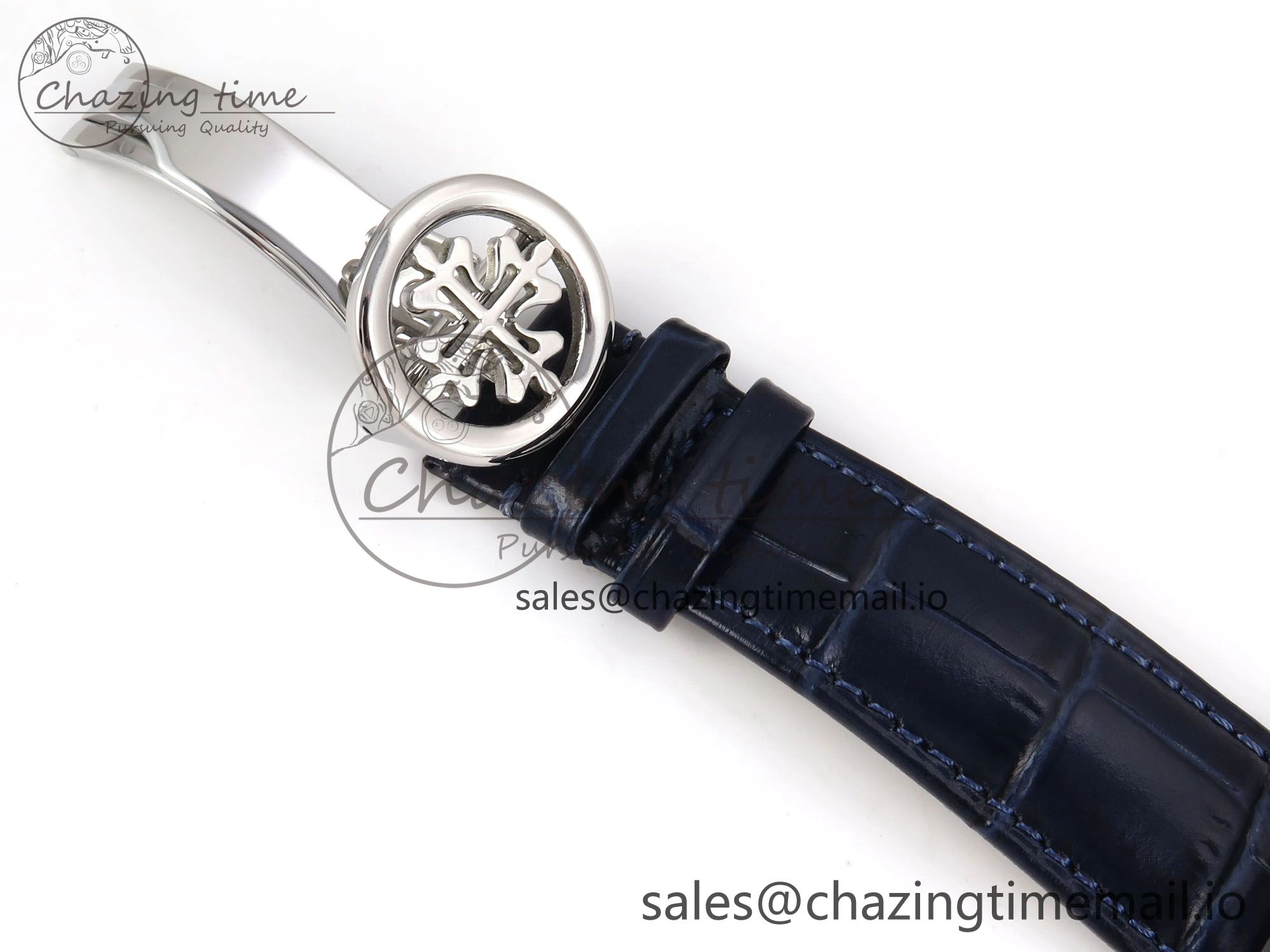 PP Tourbillon SS Diamonds Bezel RMSF Edition Black Starry Dial on Blue Leather Strap