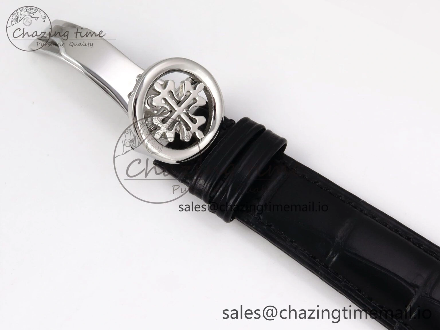 PP Tourbillon SS Diamonds Bezel RMSF Edition White Dial on Black Leather Strap
