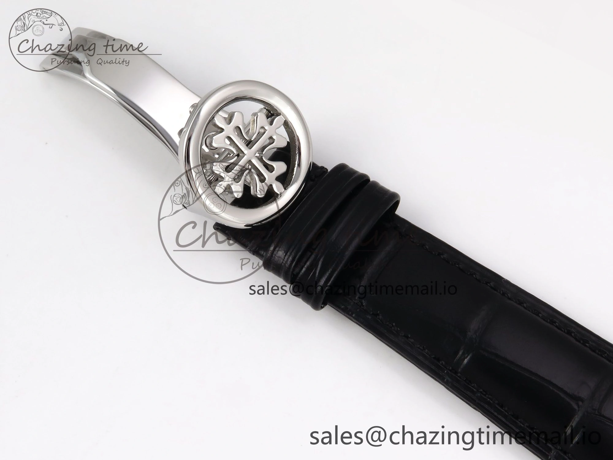 PP Tourbillon SS Diamonds Bezel RMSF Edition White Dial on Black Leather Strap
