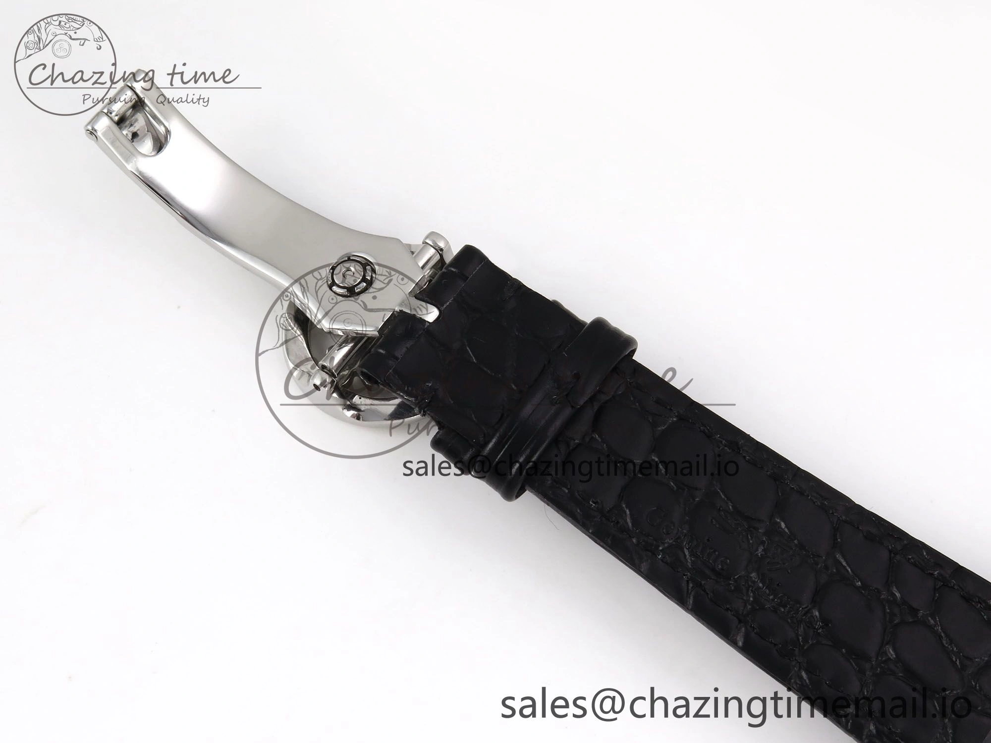 PP Tourbillon SS Diamonds Bezel RMSF Edition White Dial on Black Leather Strap