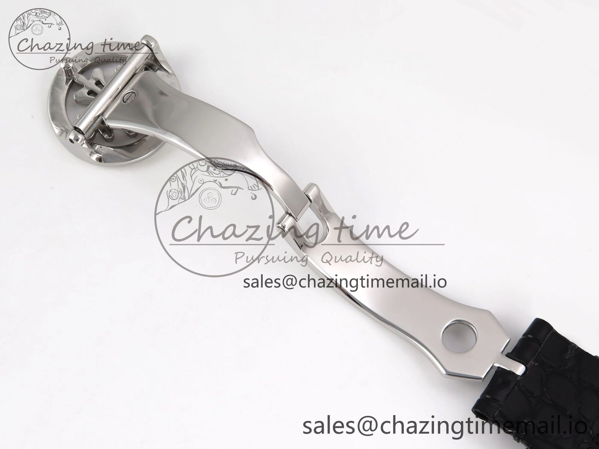 PP Tourbillon SS Diamonds Bezel RMSF Edition White Dial on Black Leather Strap