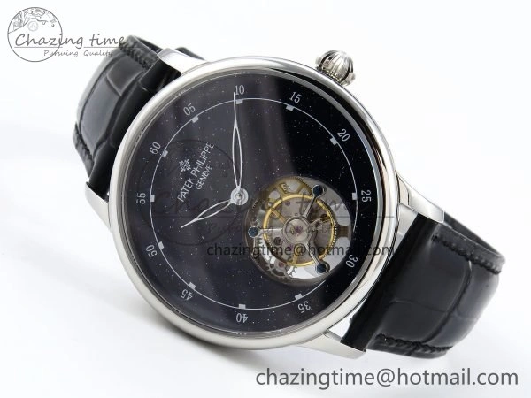 PP Tourbillon SS RMSF Edition Blue Dial on Blue Leather Strap