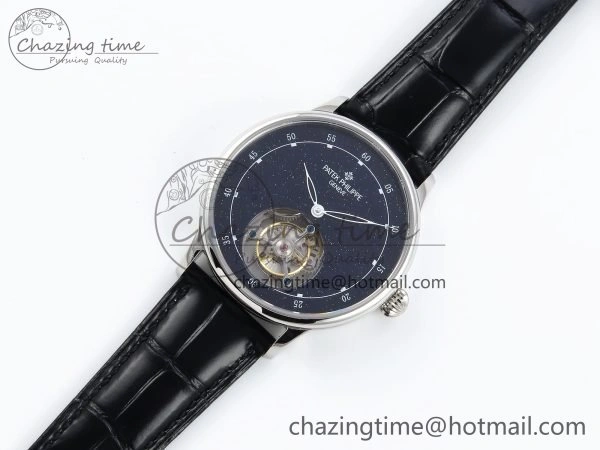 PP Tourbillon SS RMSF Edition Blue Dial on Blue Leather Strap