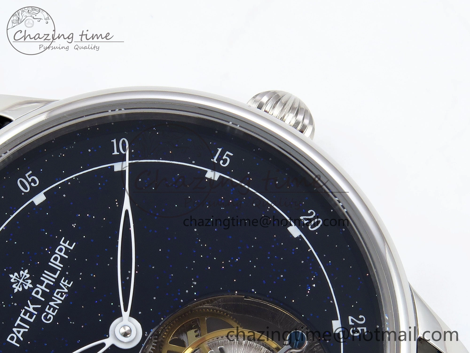 PP Tourbillon SS RMSF Edition Blue Dial on Blue Leather Strap