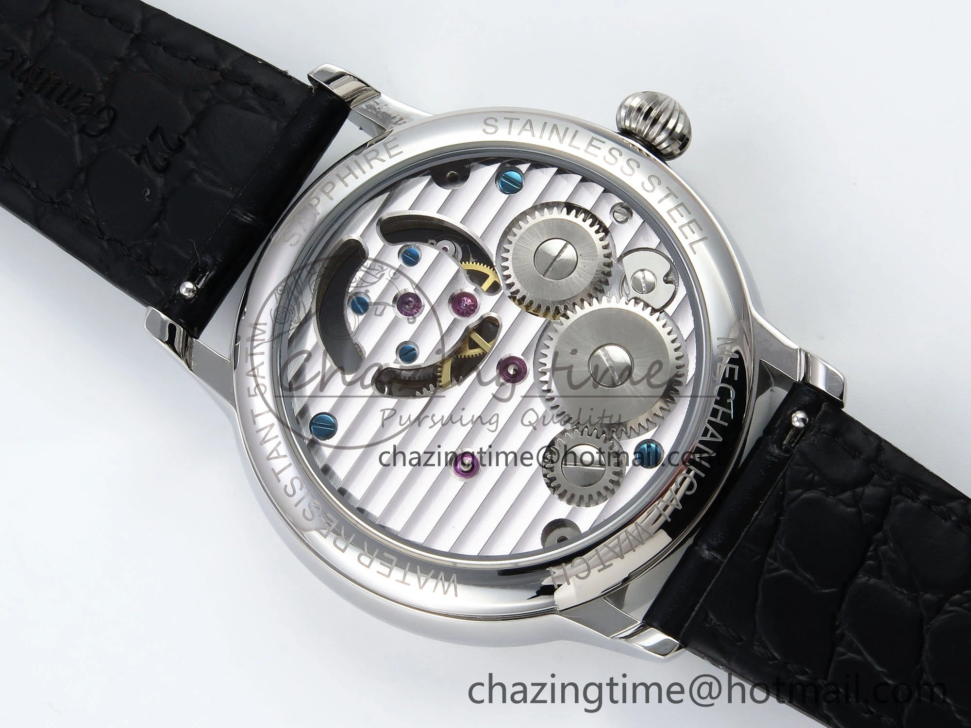 PP Tourbillon SS RMSF Edition Blue Dial on Blue Leather Strap