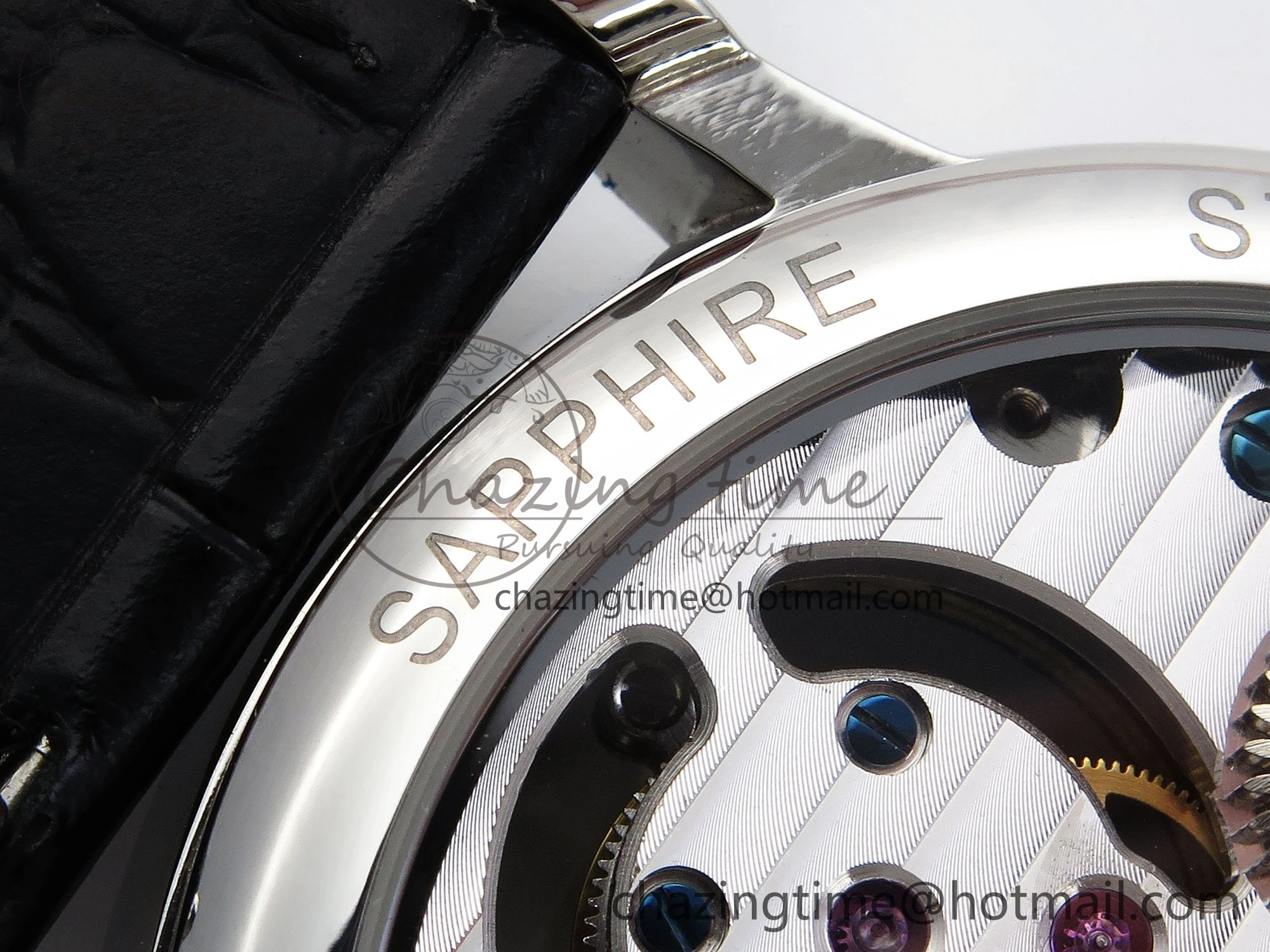 PP Tourbillon SS RMSF Edition Blue Dial on Blue Leather Strap