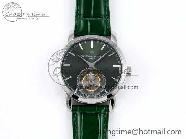 PP Tourbillon SS RMSF Edition Green Dial on Green Leather Strap