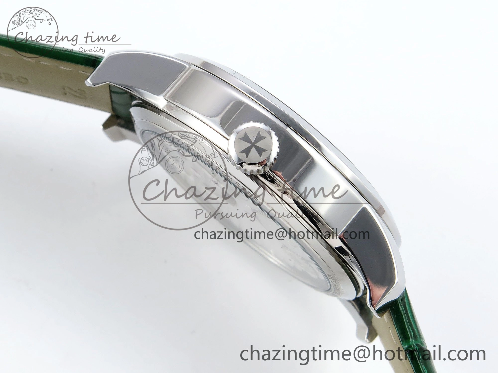 PP Tourbillon SS RMSF Edition Green Dial on Green Leather Strap