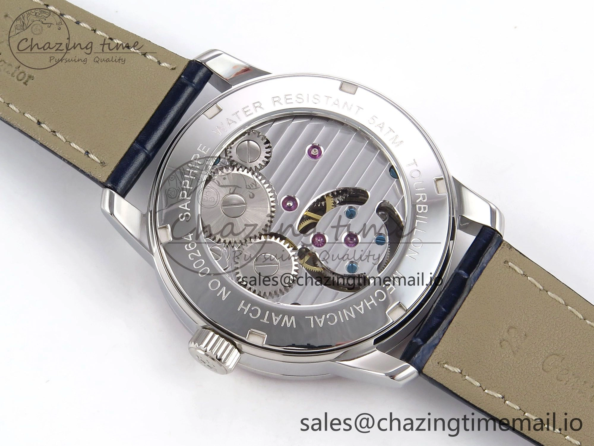 PP Tourbillon SS Rainbow Bezel RMSF Edition Black Starry Dial on Blue Leather Strap