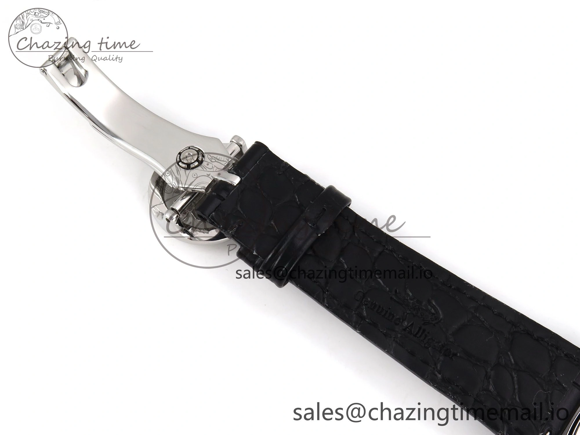 PP Tourbillon SS Rainbow Bezel RMSF Edition White Dial on Black Leather Strap