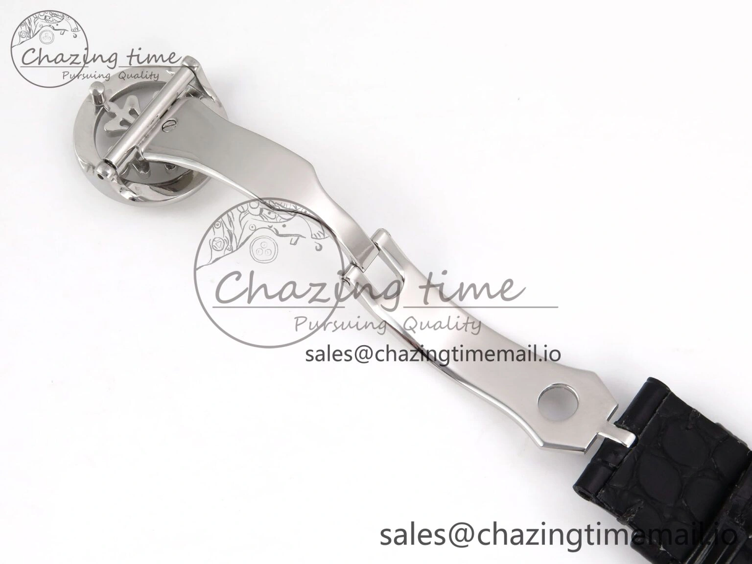 PP Tourbillon SS Rainbow Bezel RMSF Edition White Dial on Black Leather Strap