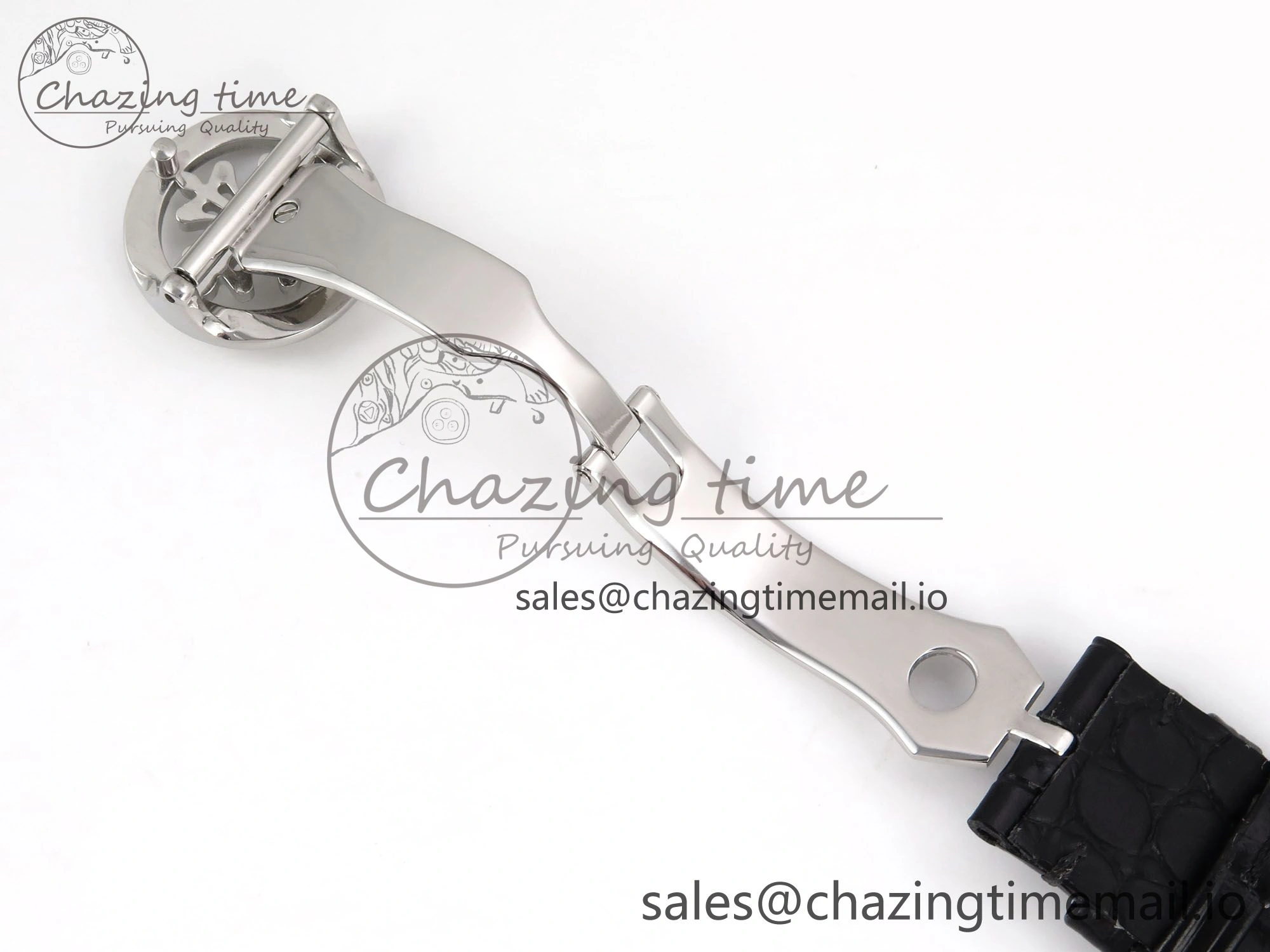 PP Tourbillon SS Rainbow Bezel RMSF Edition White Dial on Black Leather Strap