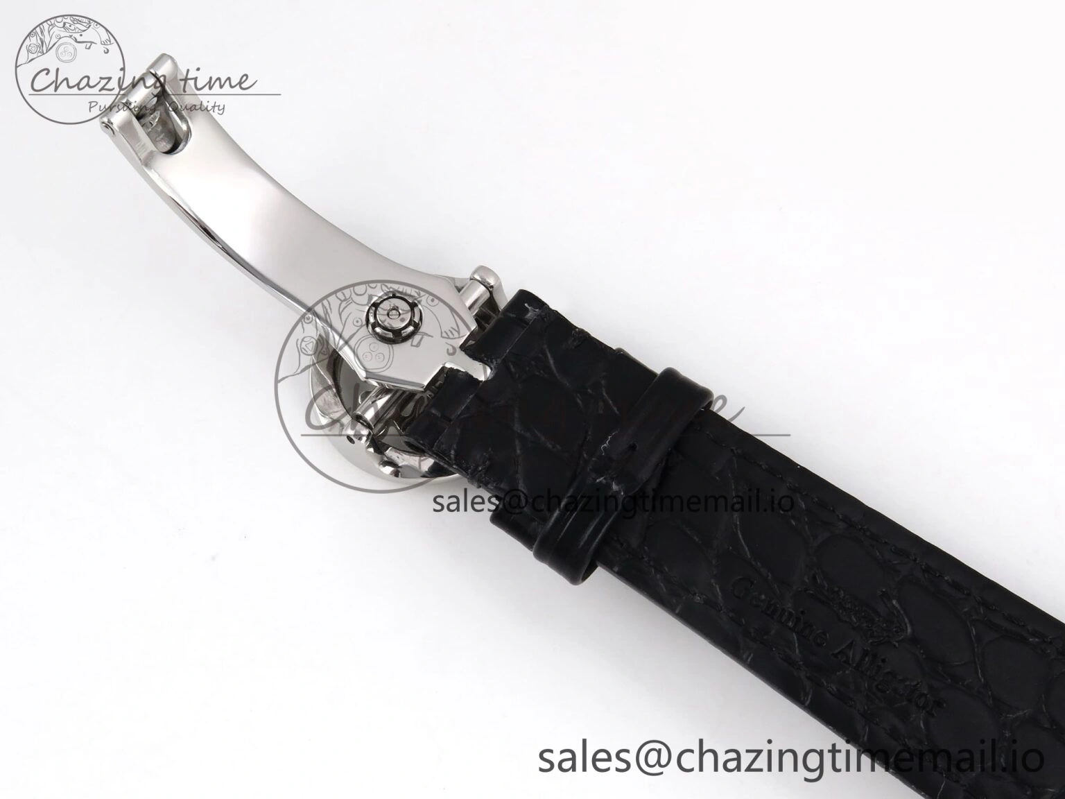 PP Tourbillon SS Texuted Bezel RMSF Edition White Dial on Black Leather Strap